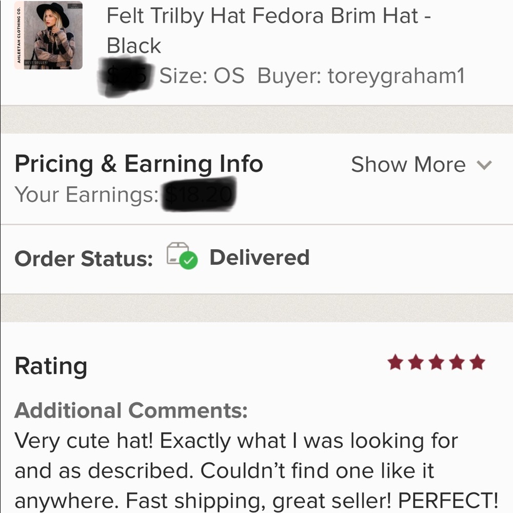 1 LEFT Felt Trilby Hat BLACK Fedora Wide Brim Hat - Picture 3 of 7